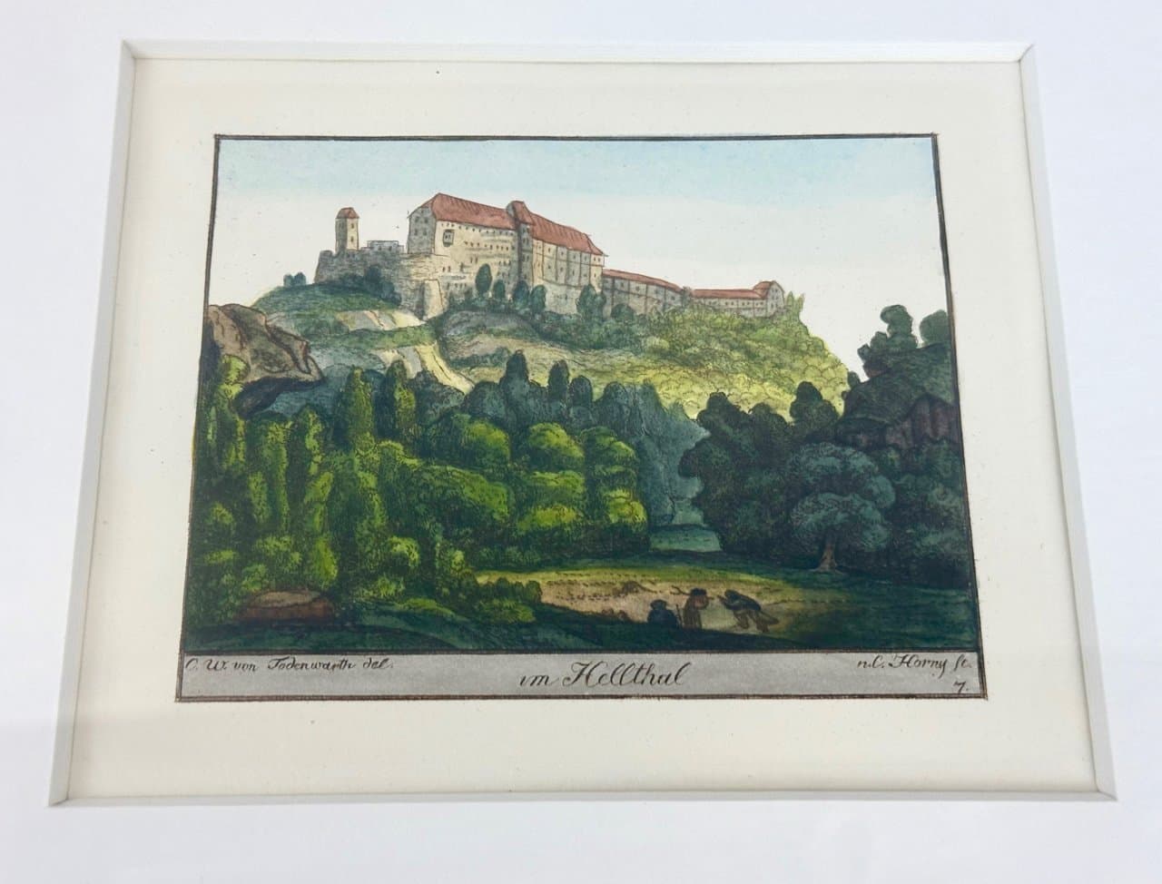 Etching Todenwarth, Im Helltal, multicolor, by K. Horny after C. Wolff, Germany, 19th c. - 151113