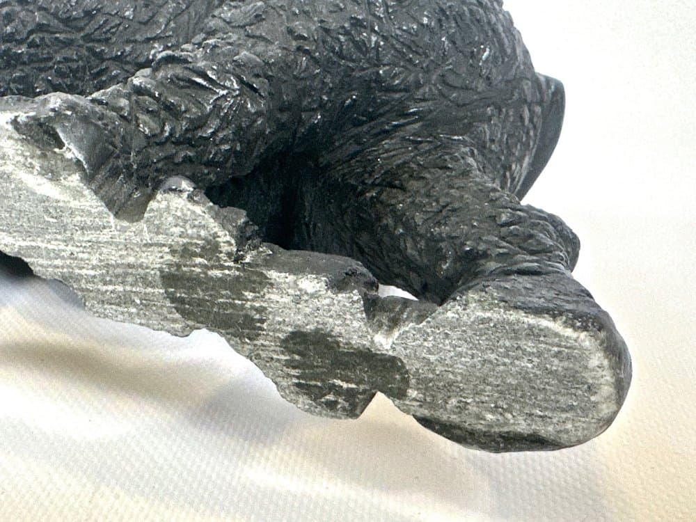 Figurka nosorożca Shona Art, czarny springstone, Zimbabwe, lata 70. - 151131