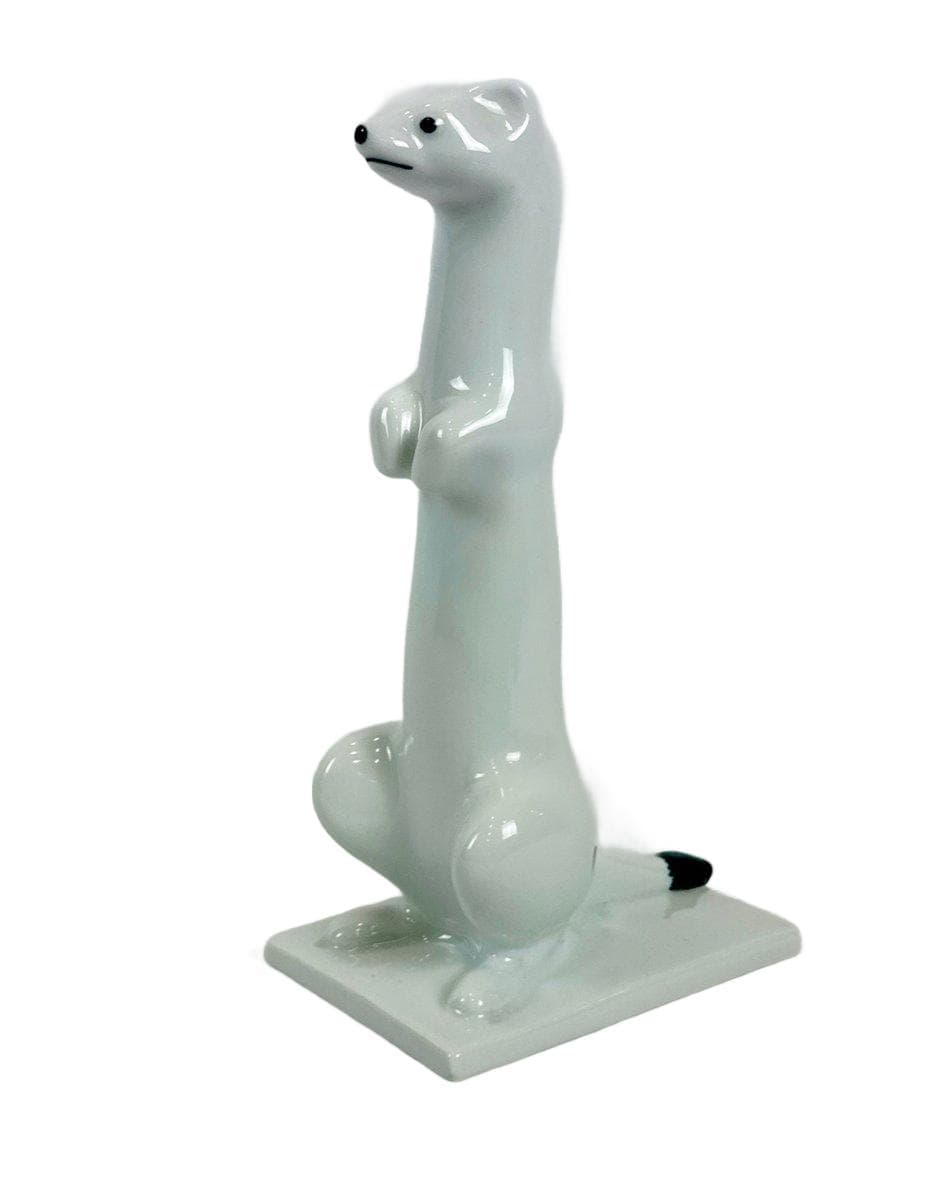 Figurka gronostaja, biały, porcelana, proj. T. Vaa, Porsgrund, Norwegia, lata 60. - 148398