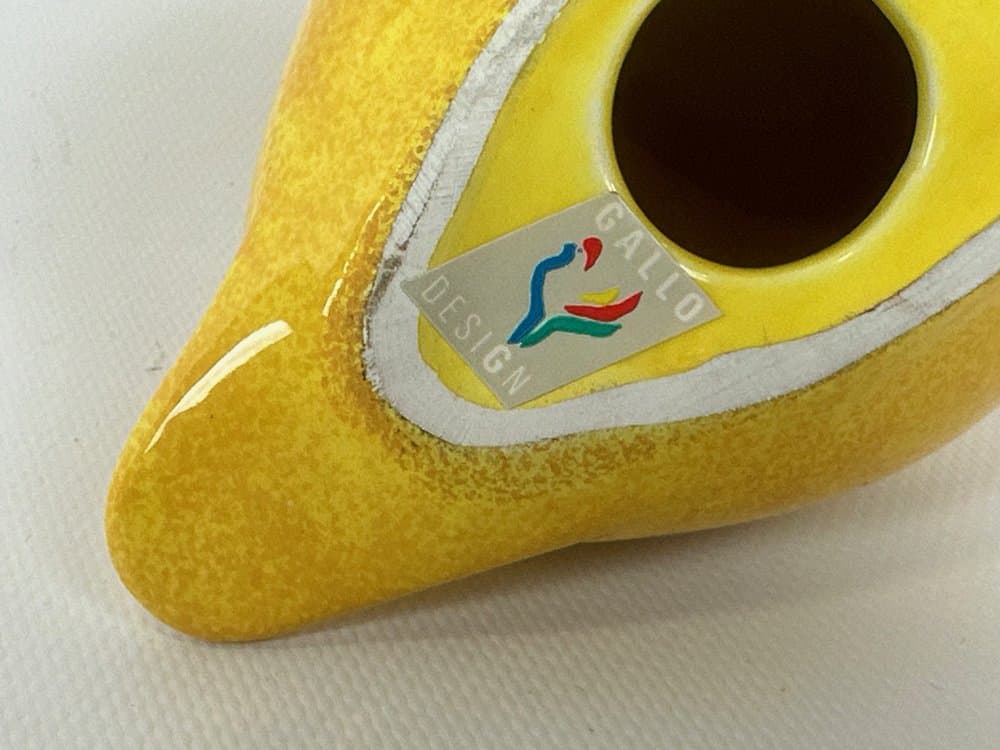 Figurka sowa, żółty, porcelana, Niemcy, lata 70. - 151144