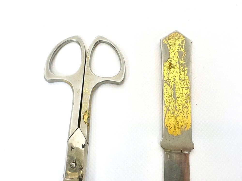 Zestaw biurkowy secesyjny, brązowy, skóra naturalna, stal, złocenie, Niemcy, lata 10. - 151156