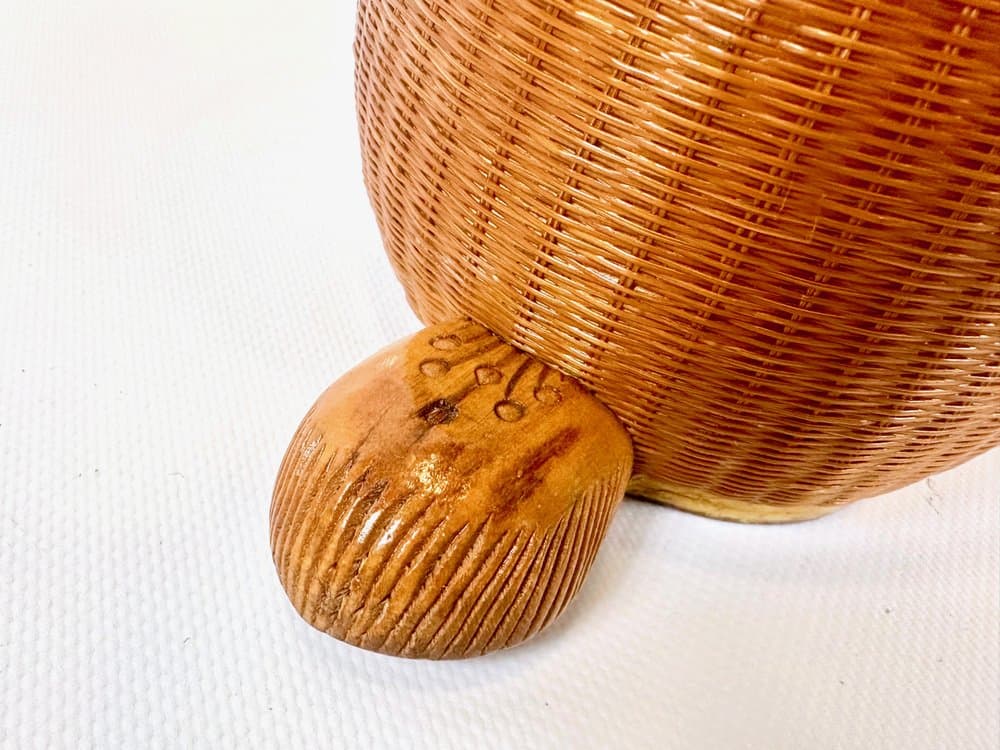 Pudełko Shanghai Zhejiang Handicrafts Collection, brązowy jasny, rattan, drewno, Chiny, lata 50. - 151177