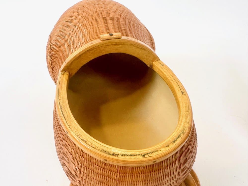 Pudełko Shanghai Zhejiang Handicrafts Collection, brązowy jasny, rattan, drewno, Chiny, lata 50. - 151175