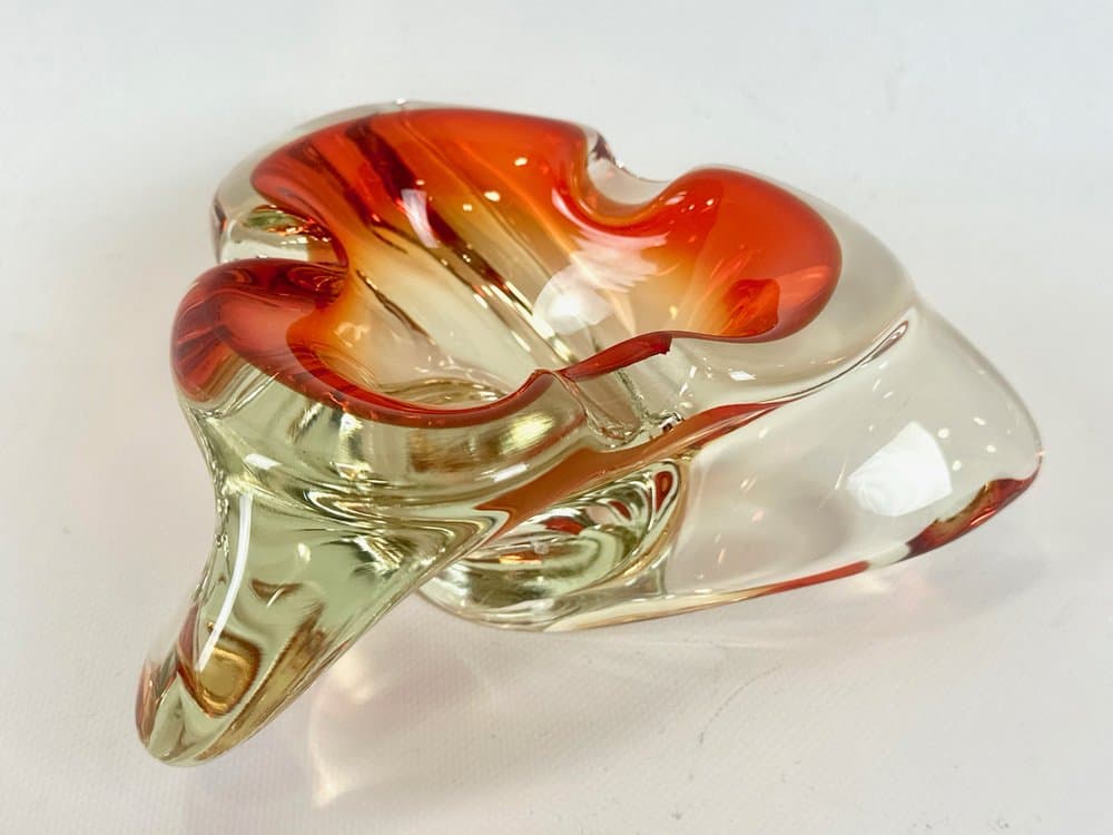 Popielniczka Murano, czerwona, szkło, Włochy, lata 60. - 151252