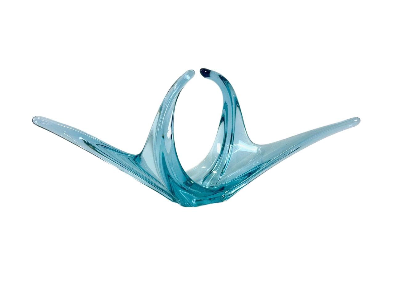 Art glass bowl Murano, turquoise glass, Italy, 1960s.