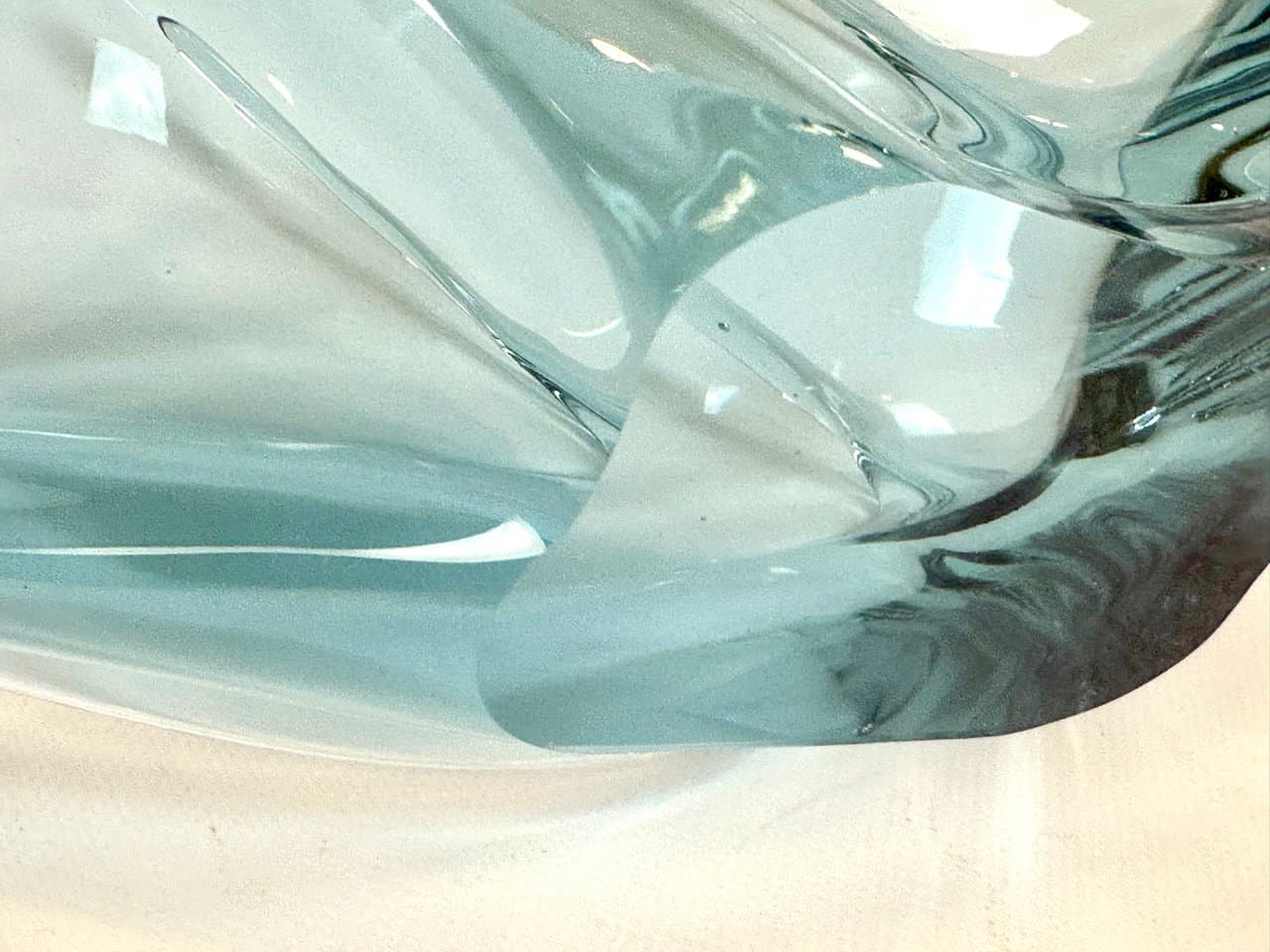 Art glass bowl Murano, turquoise glass, Italy, 1960s. - 151296