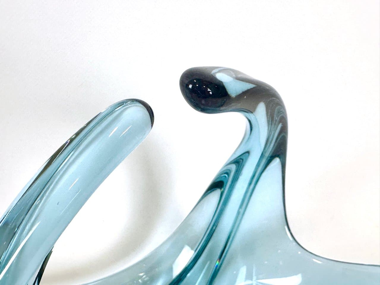 Art glass bowl Murano, turquoise glass, Italy, 1960s. - 151292