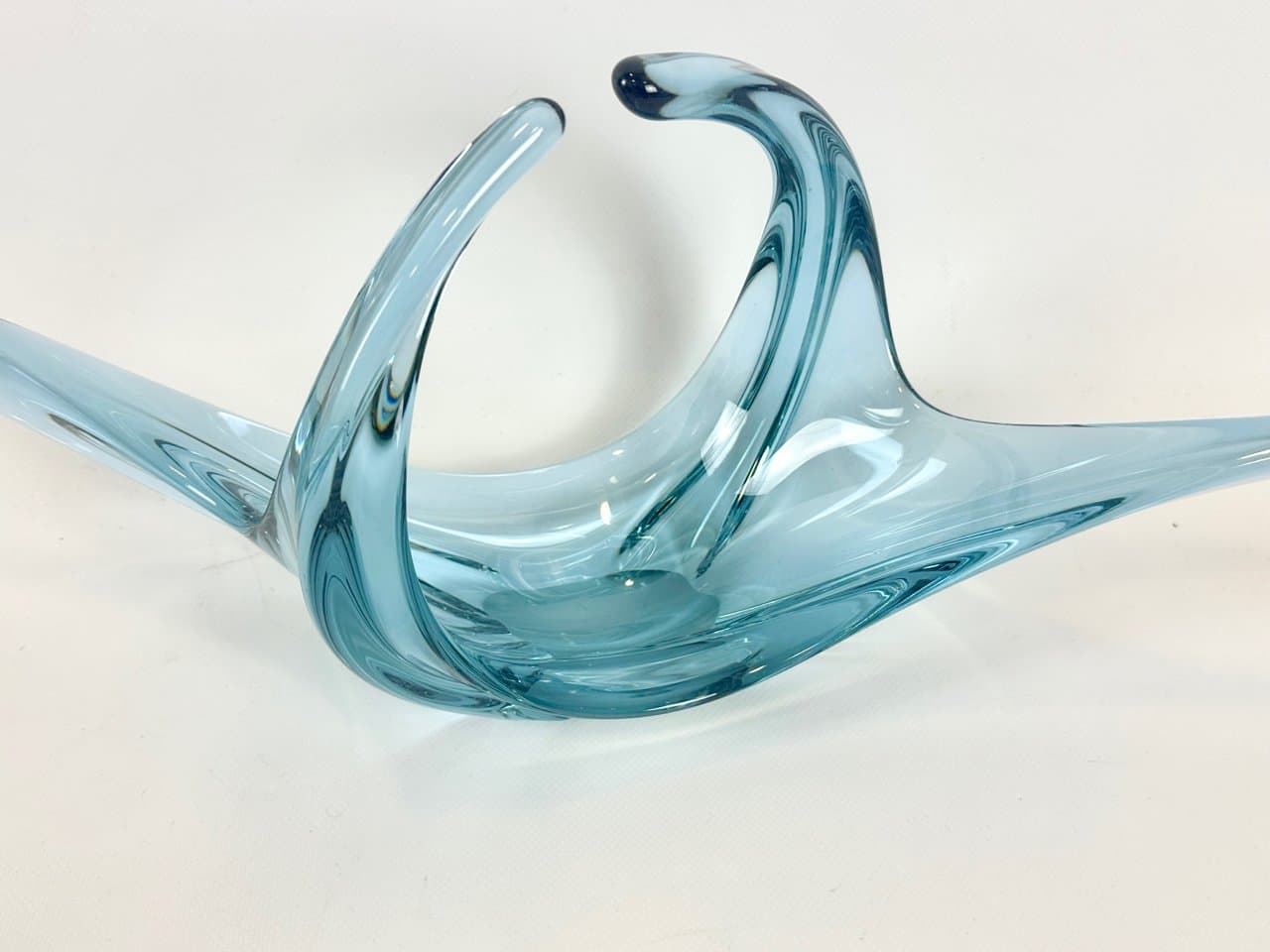Art glass bowl Murano, turquoise glass, Italy, 1960s. - 151291