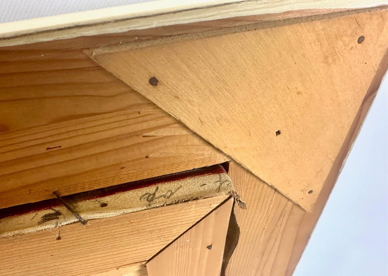 Painting Skyscrapers, red, by V. Vette, Germany, 1950s - 151323