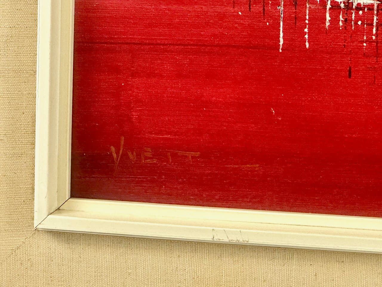 Painting Skyscrapers, red, by V. Vette, Germany, 1950s - 151319