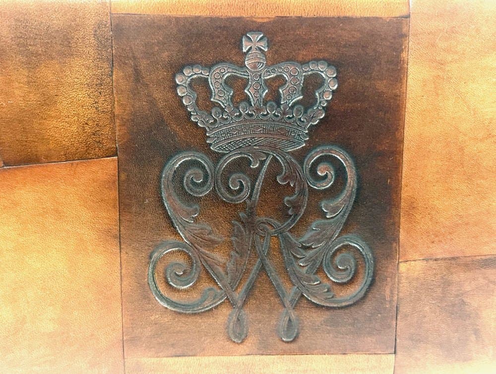 Pudełko, skóra brąz jasny, proj. W. Bober, USA, lata 70. - 151345