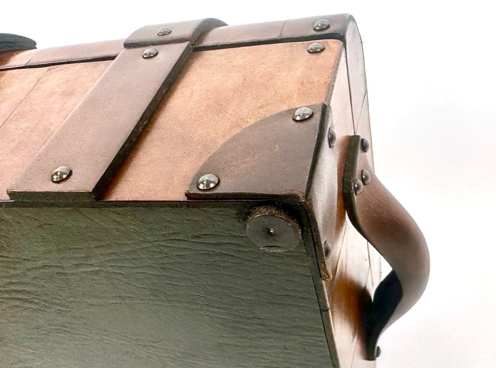 Pudełko, skóra brąz jasny, proj. W. Bober, USA, lata 70. - 151346