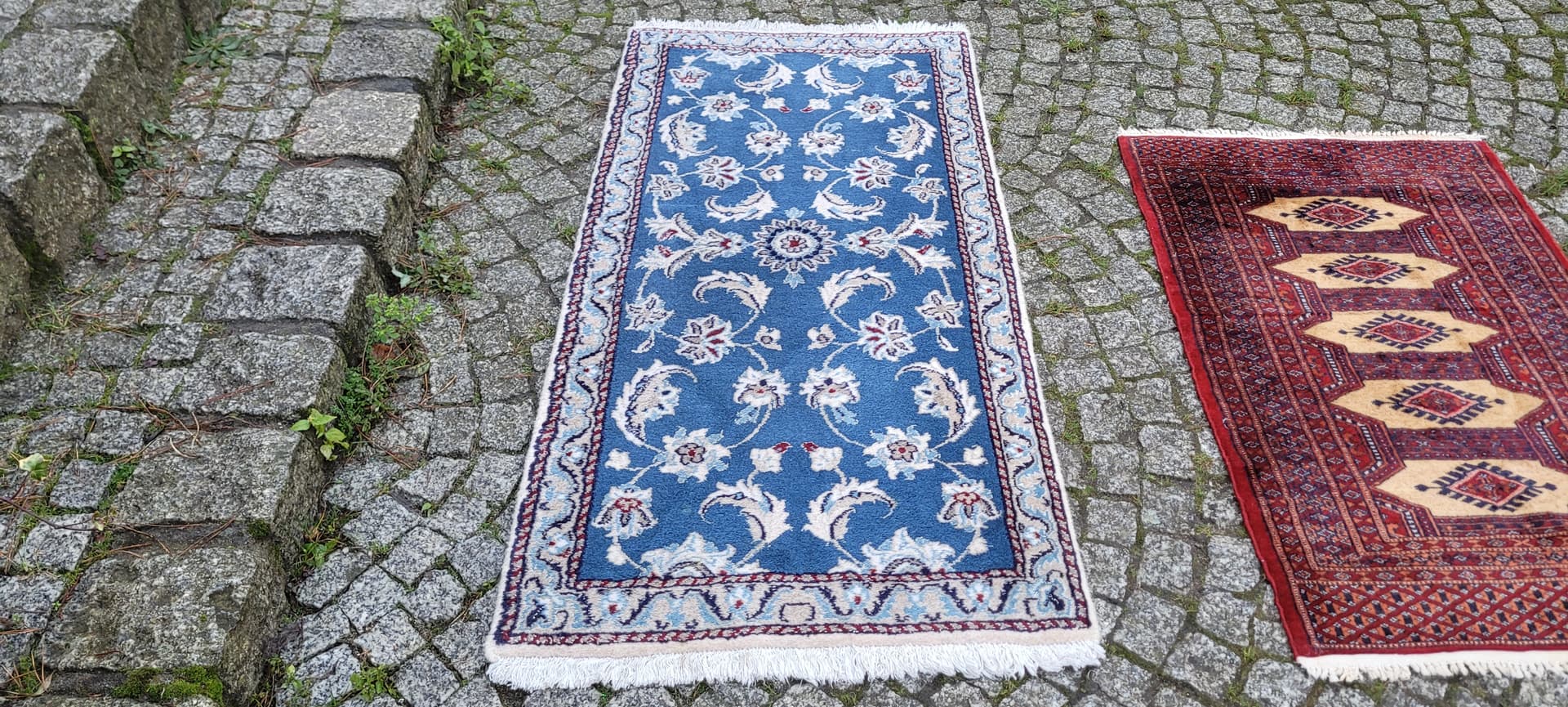 Dywan Nain, granatowy, 68x145cm, Iran, początek XX w. - 134647