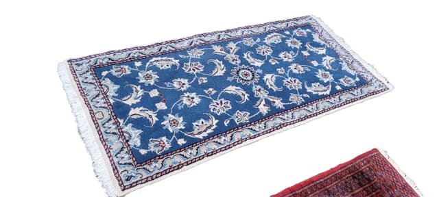 Dywan Nain, granatowy, 68x145cm, Iran, początek XX w. - WYMIARY