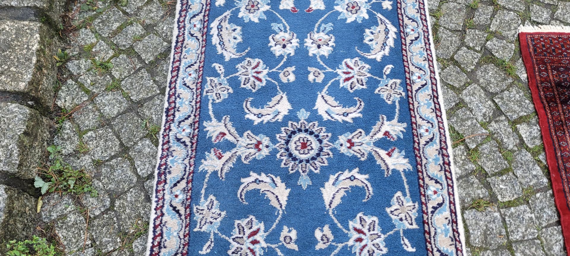 Dywan Nain, granatowy, 68x145cm, Iran, początek XX w. - 134655