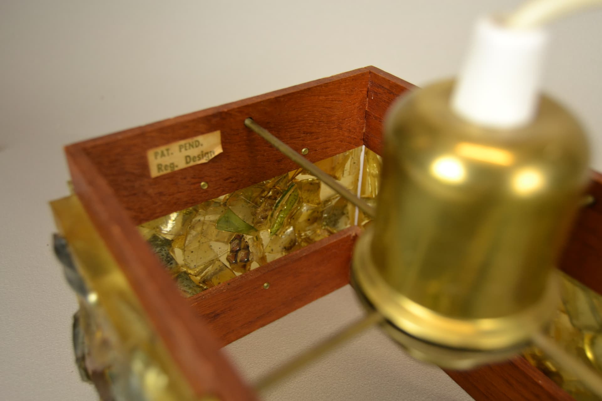 Ceiling lamp, multicolor, teak wood, 1960s - 1099