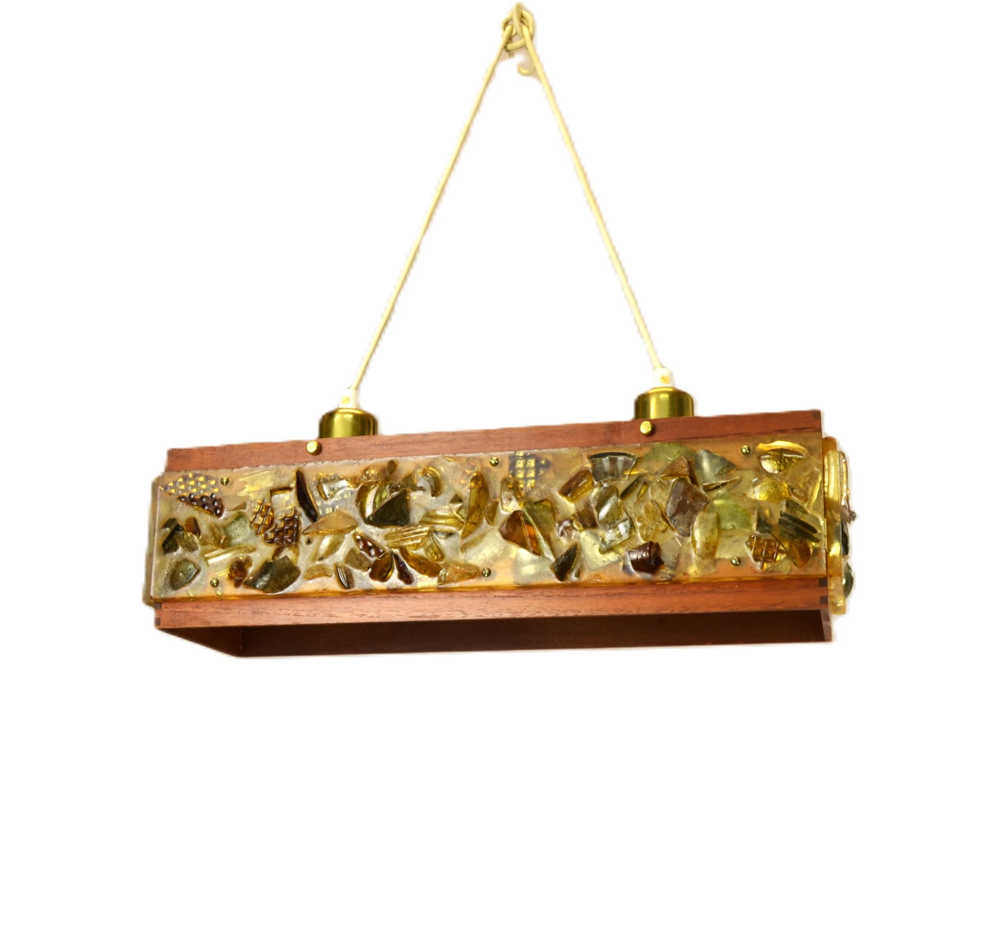 Ceiling lamp, multicolor, teak wood, 1960s