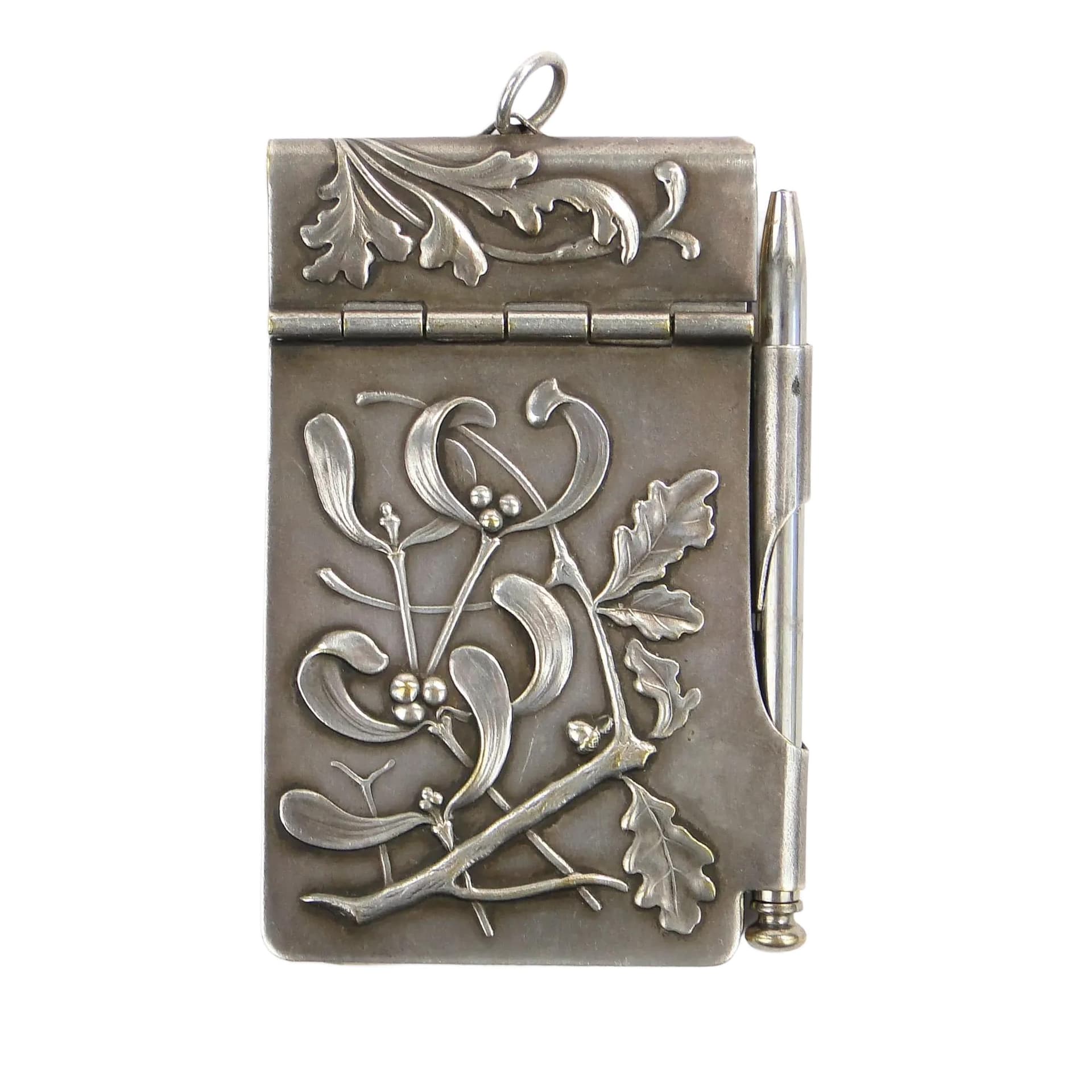 Art Nouveau Dance Card, silver, brass, Poland, early 20th c.