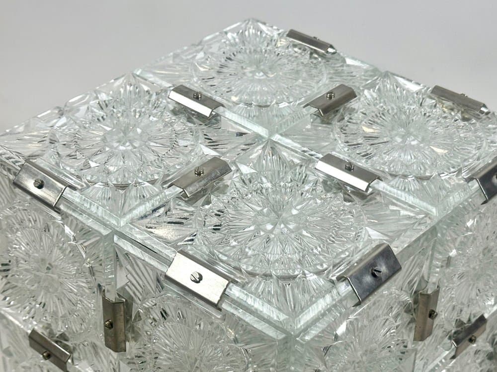 Pendant lamp Cube, transparent crystal, Czech Republic, 1970s. - 151355