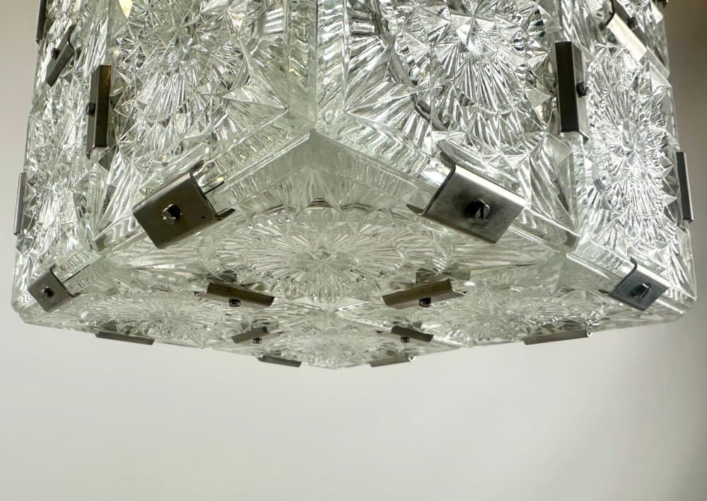 Pendant lamp Cube, transparent crystal, Czech Republic, 1970s. - 151354