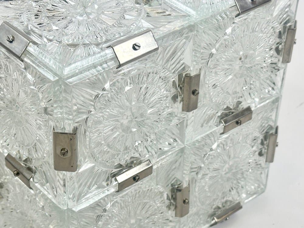 Pendant lamp Cube, transparent crystal, Czech Republic, 1970s. - 151356