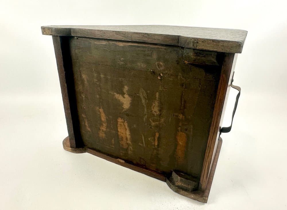 Pojemnik na węgiel wiktoriański, dąb brązowy, mosiądz złoty, XIX w. - 151384