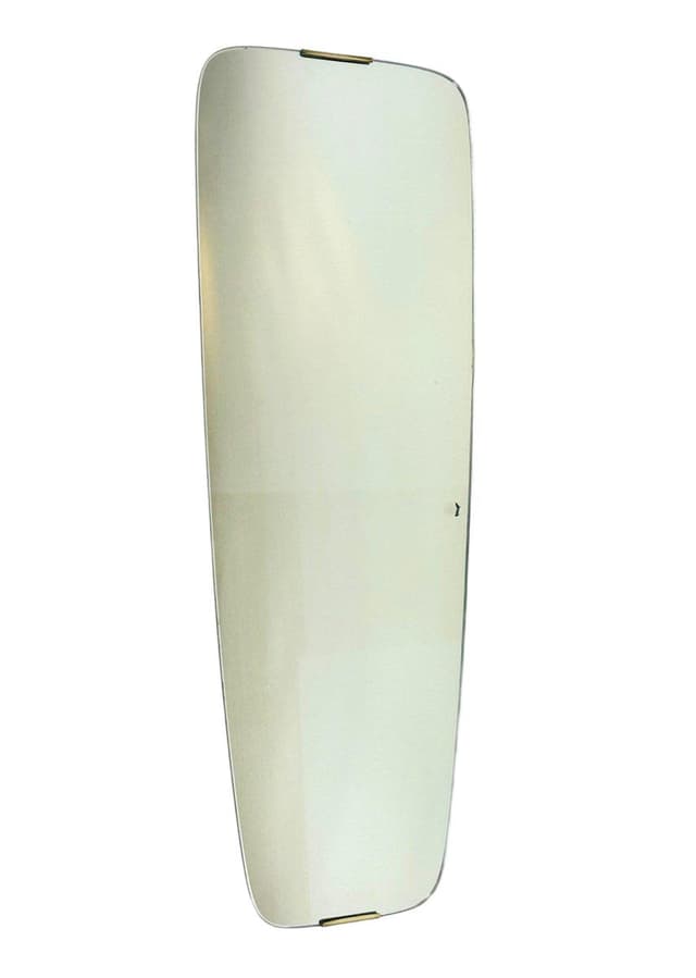 Wall Mirror Art Deco, transparent glass, brass, Germany, 1940s. - DIMENSION