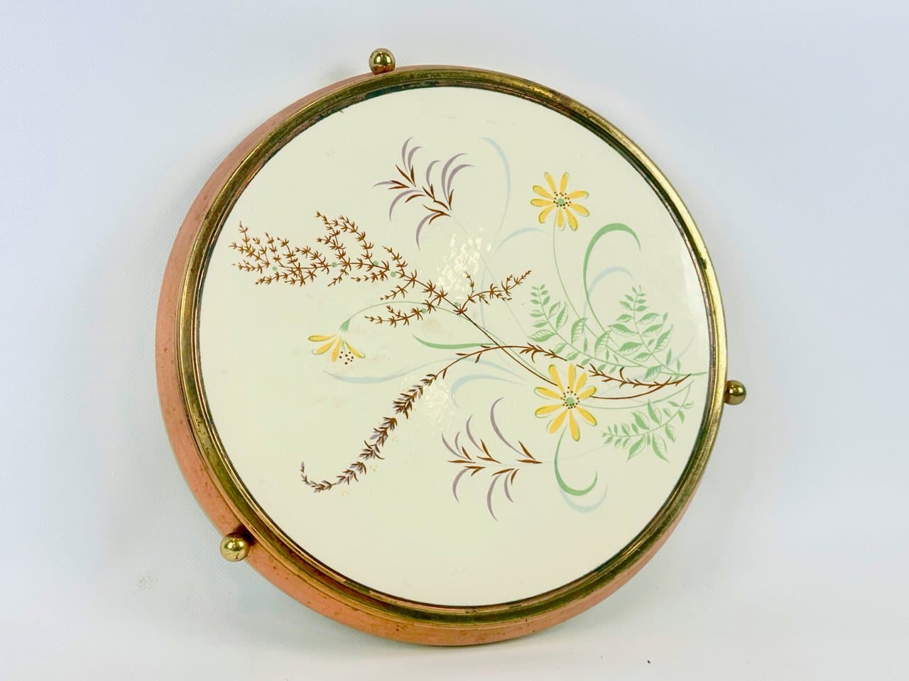 Taca okrągła Art déco, multikolor, ceramika, miedź, Niemcy, lata 40. - 151410