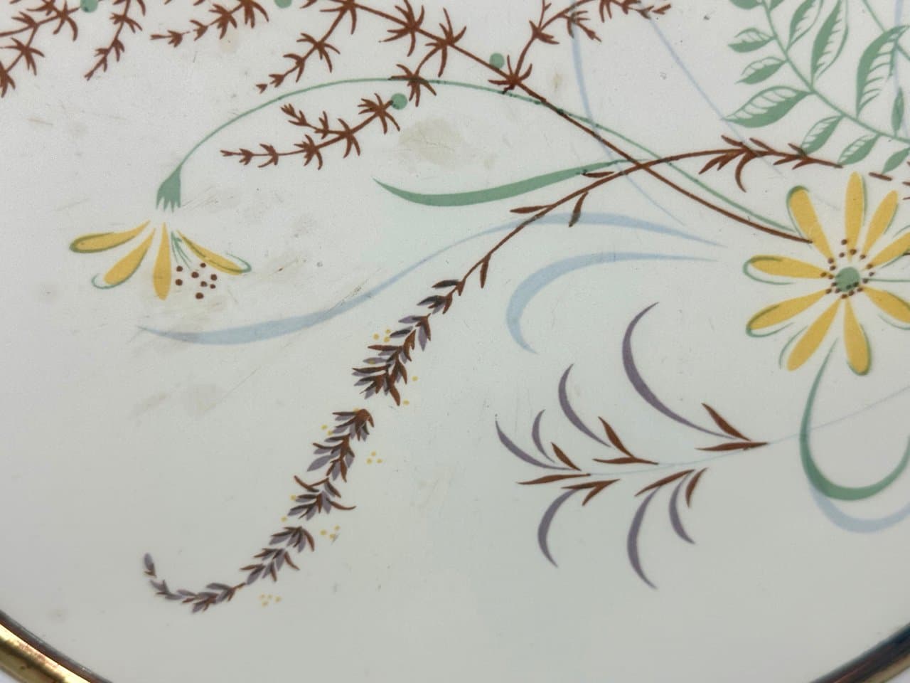 Taca okrągła Art déco, multikolor, ceramika, miedź, Niemcy, lata 40. - 151411