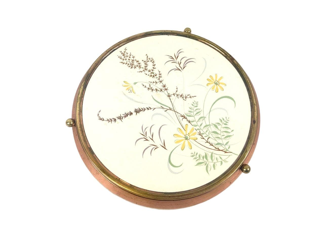 Taca okrągła Art déco, multikolor, ceramika, miedź, Niemcy, lata 40. - 148427