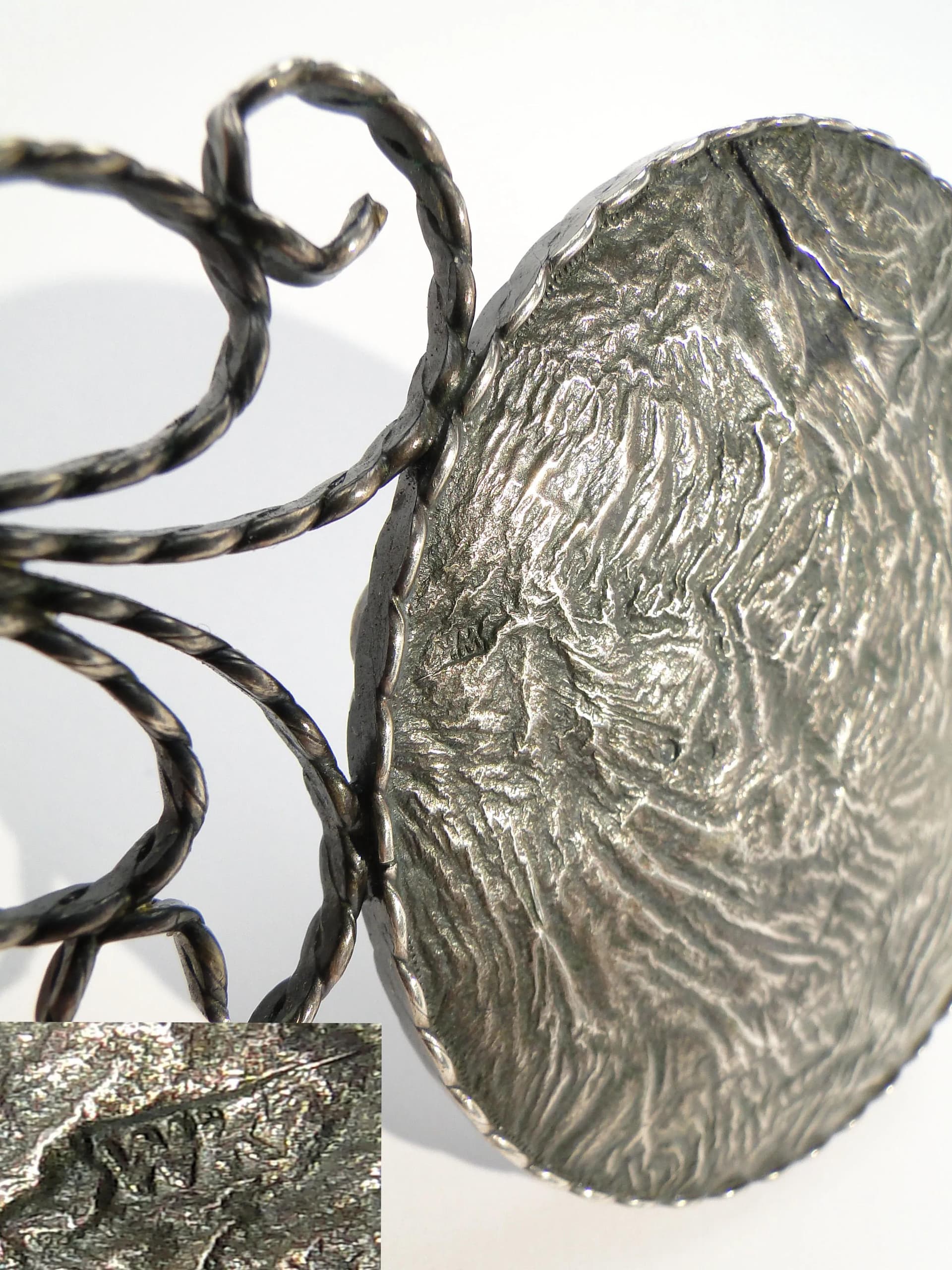 Modernist Lady's Hand Mirror, silver, Poland, 1960s - 9266