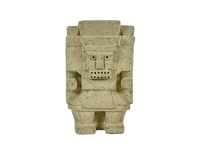 Figurka Tlaloc, beżowy, kamień, Meksyk, XIX w. - WYMIARY