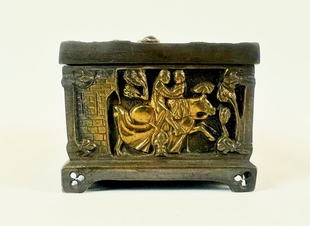 Jewelry Box, Gothic Revival, golden, bronze, 19th c. - 151446