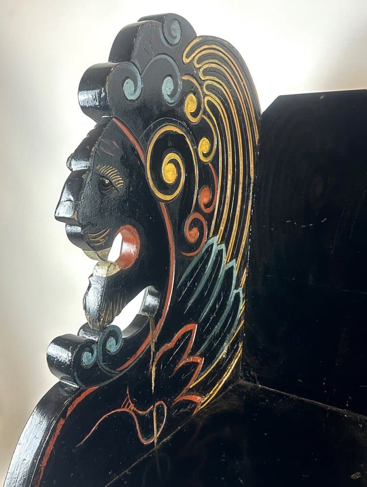 Ławka Lwa, czarny, dąb sosna, Szwecja, początek XX w. - 151462