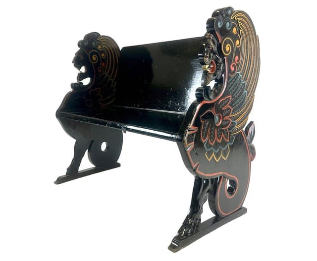 Ławka Lwa, czarny, dąb sosna, Szwecja, początek XX w. - WYMIARY