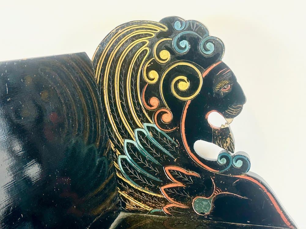 Ławka Lwa, czarny, dąb sosna, Szwecja, początek XX w. - 151457