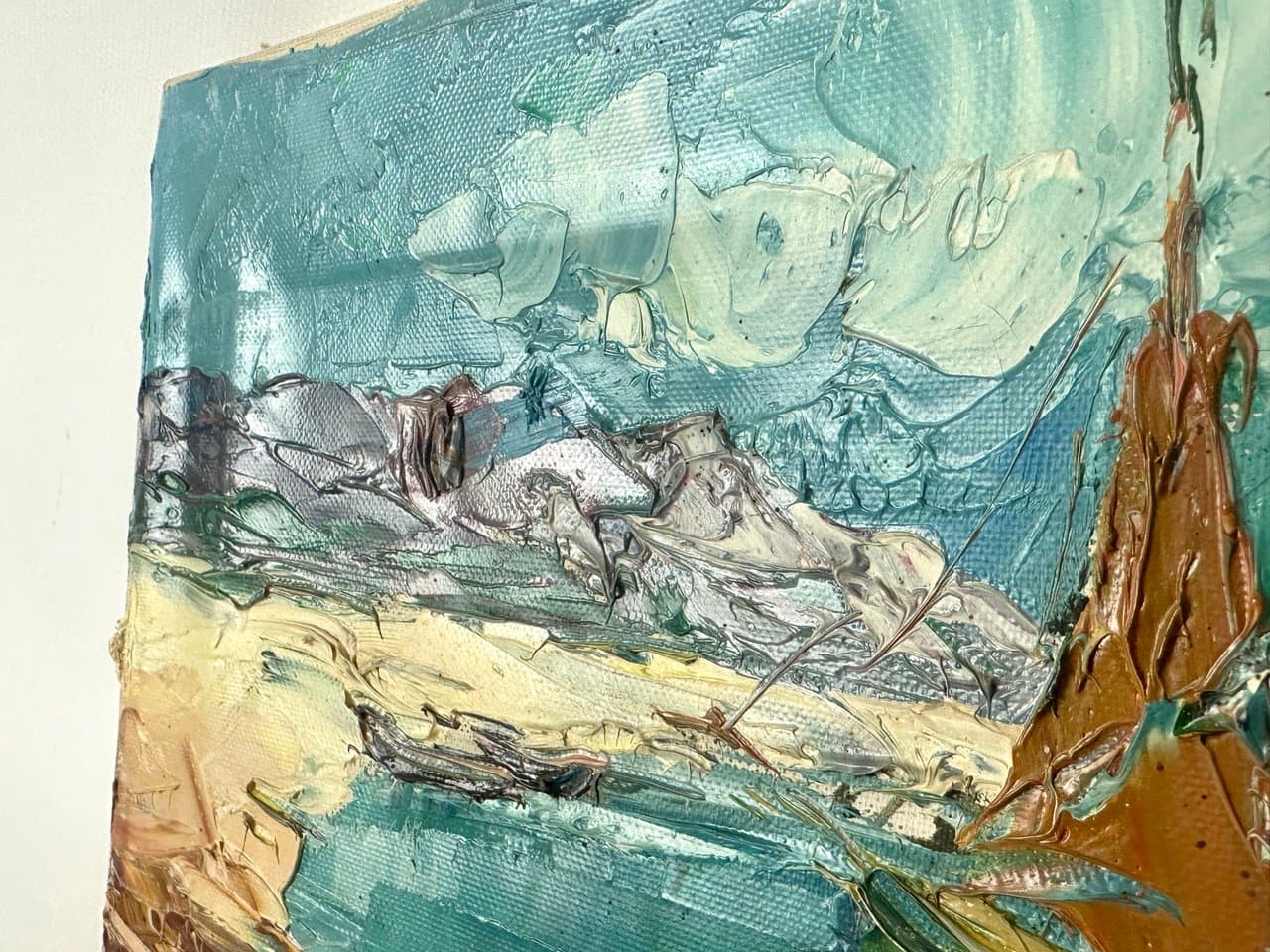 Obraz Ships, multikolor, olej na płótnie, art. W. Prescher van Ed, Niemcy, lata 80. - 151500