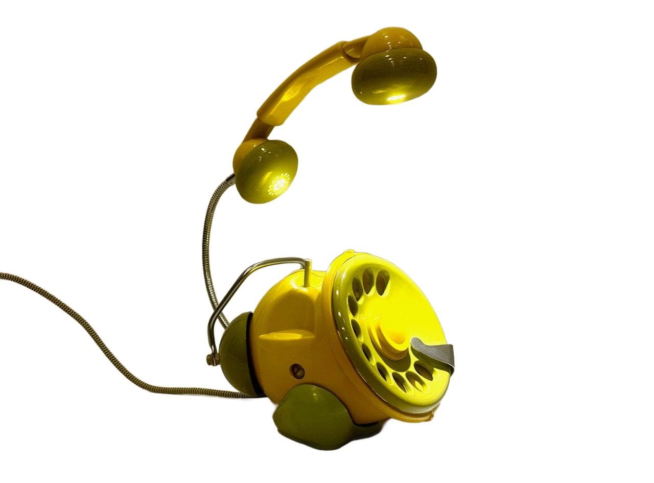 Table Lamp Bobo, yellow plastic, by S. Todeschini, Telcer, Italy, 1970s. - 148438