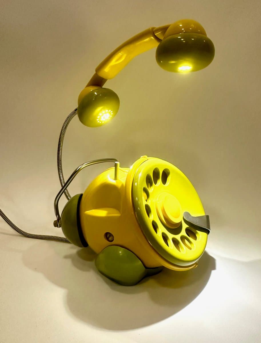 Table Lamp Bobo, yellow plastic, by S. Todeschini, Telcer, Italy, 1970s. - 151523