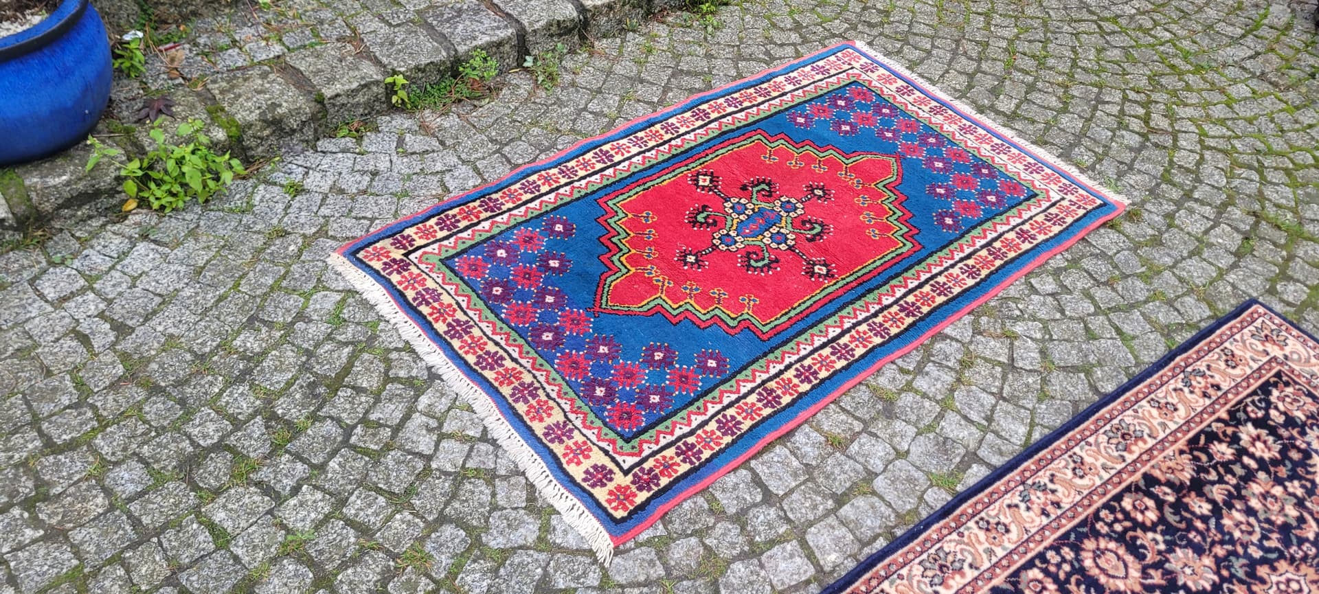 Dywan tunezyjski, czerwony 150x85cm, wełna, Tunezja, lata 60. - 134766