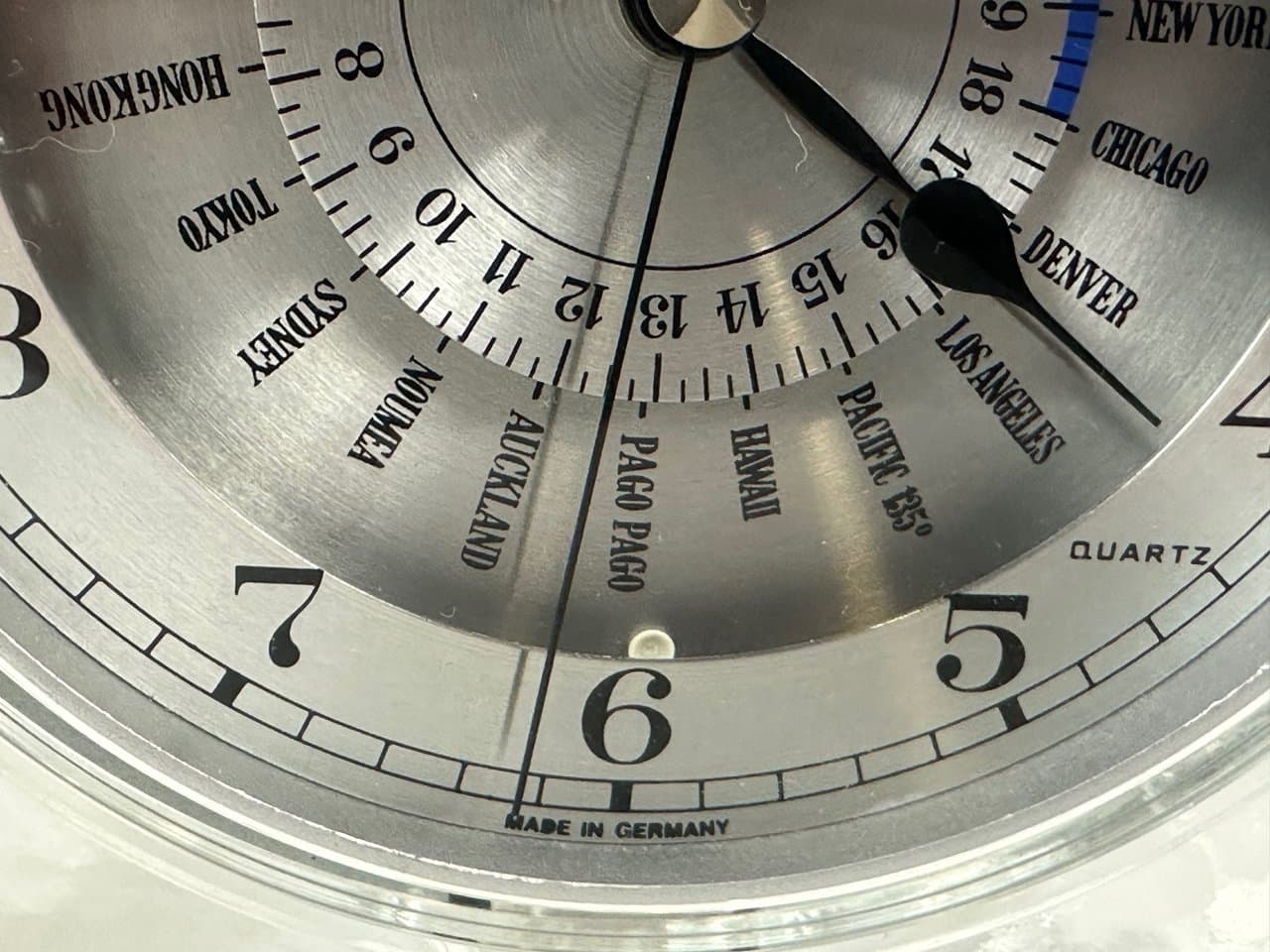 Table Clock World Time, transparent glass, Wiesenthal, Germany, 1980s. - 151602