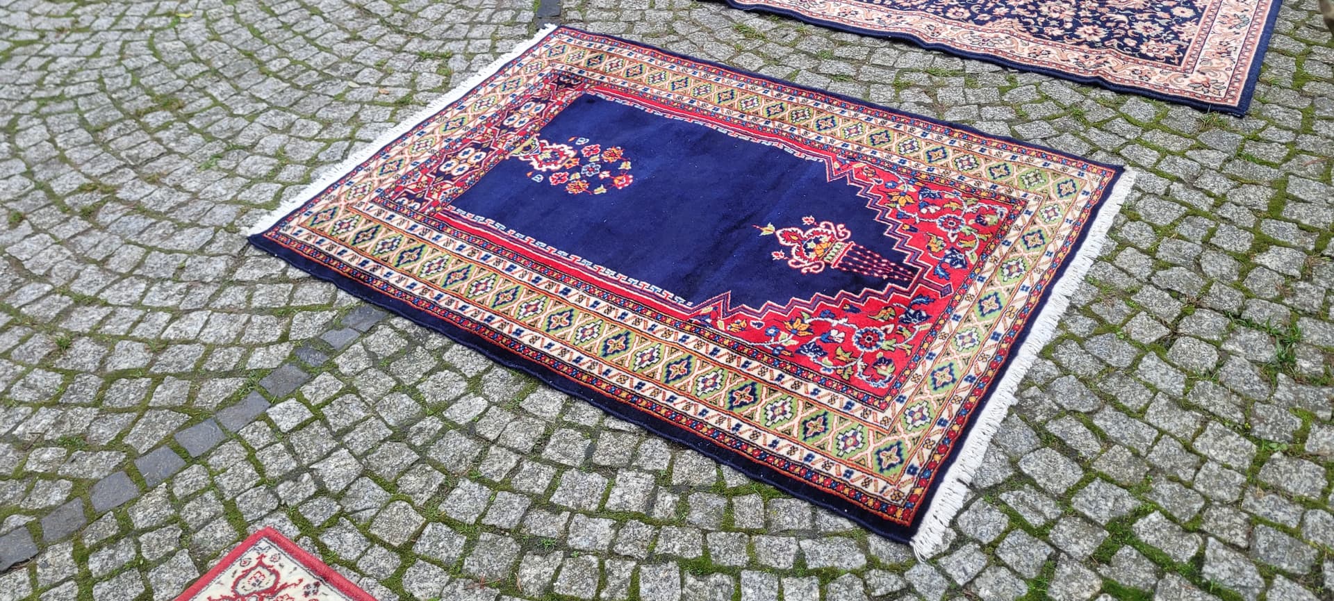 Dywan Buchara 100x140 cm, granatowy, wełna, Pakistan - 134801