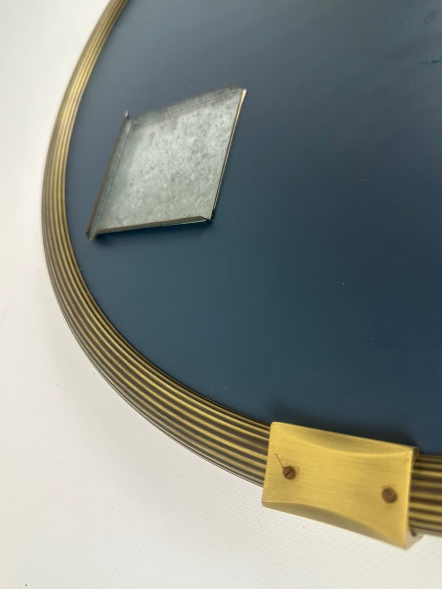 Round Wall Mirror, golden brass, mirrored glass, Germany, 1970s - 151626