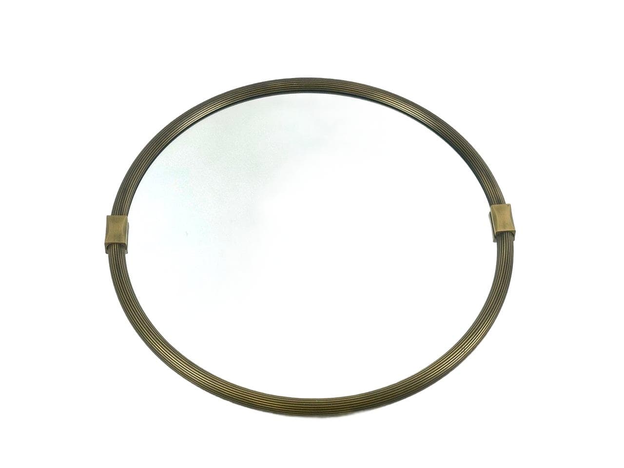 Round Wall Mirror, golden brass, mirrored glass, Germany, 1970s - 148448