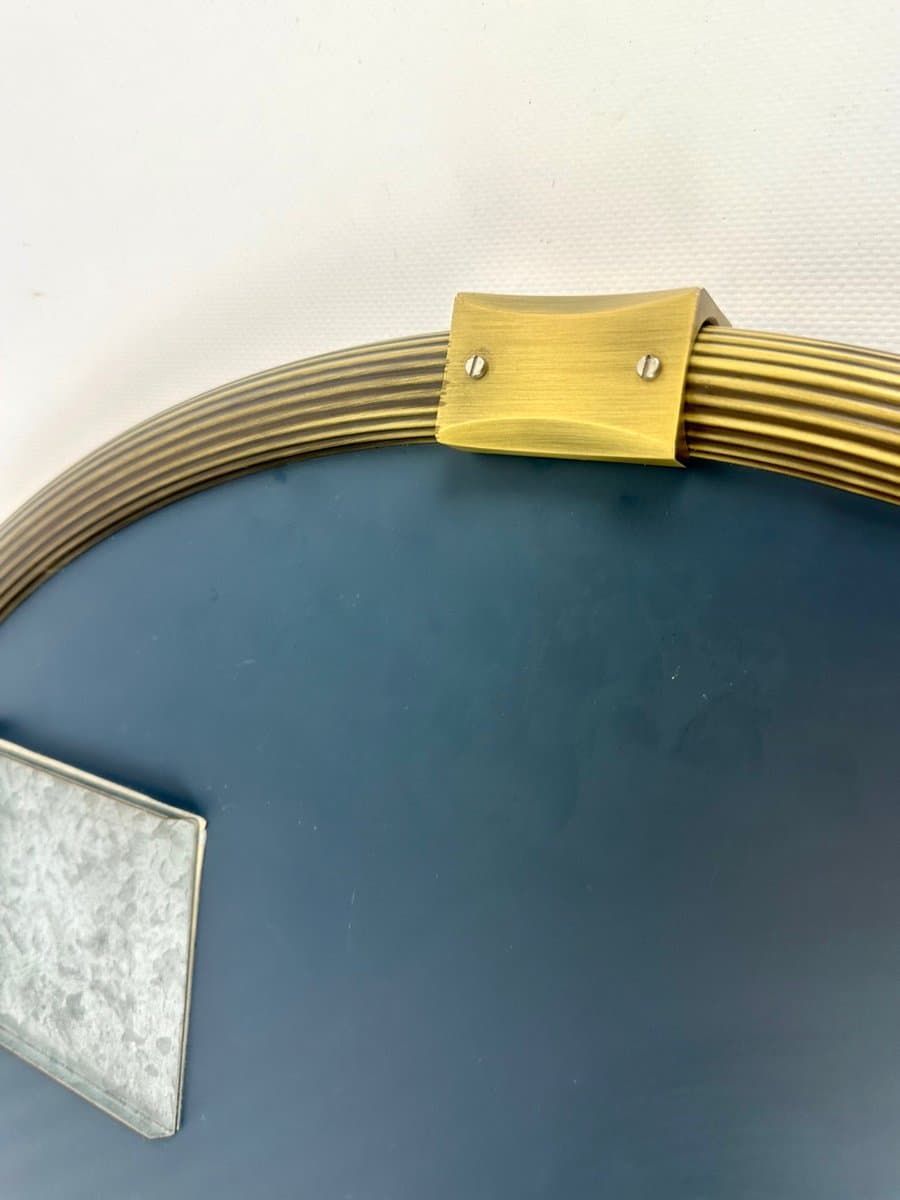 Round Wall Mirror, golden brass, mirrored glass, Germany, 1970s - 151625