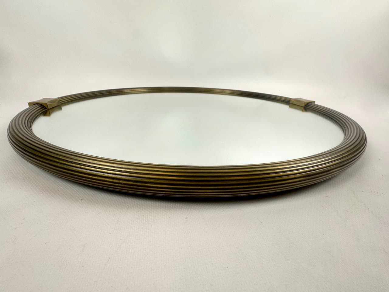 Round Wall Mirror, golden brass, mirrored glass, Germany, 1970s - 151624