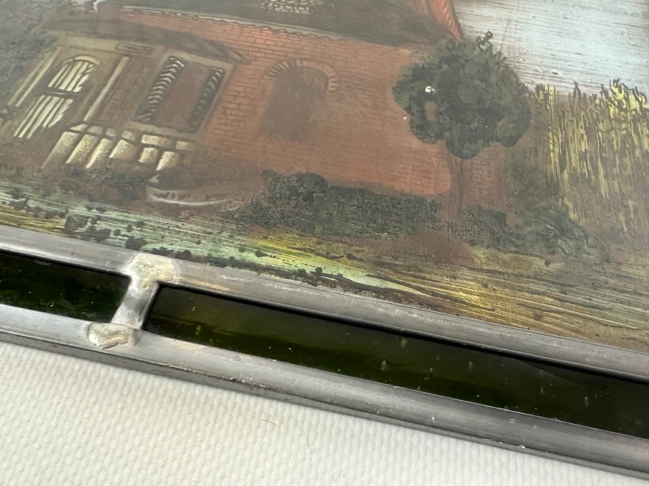 Panel okienny Narrenmühle, multikolor, szkło, Niemcy, lata 50. - 151648