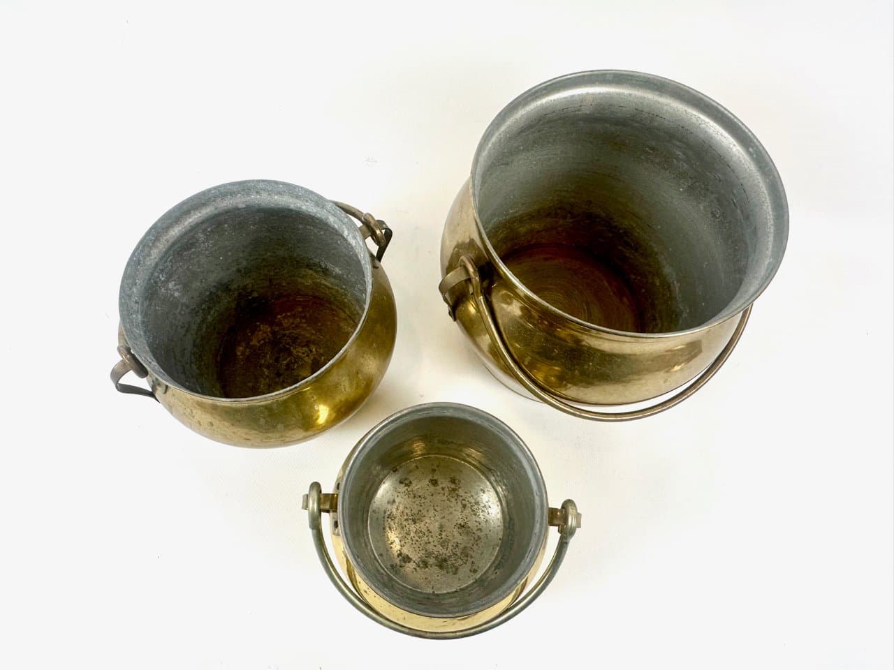 Zestaw trzech pojemników Pulp, mosiądz złoty, Skultuna, Szwecja, lata 80. - 151667