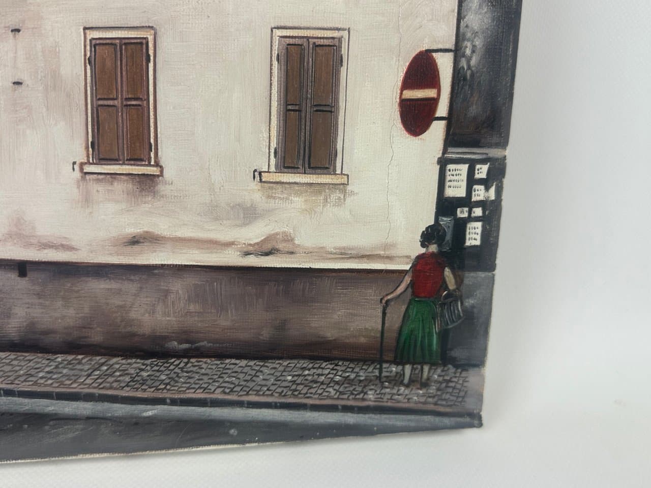 Obraz Houses, multikolor, olej na płótnie, aut. A. Hohage, Niemcy, lata 90. - 151675