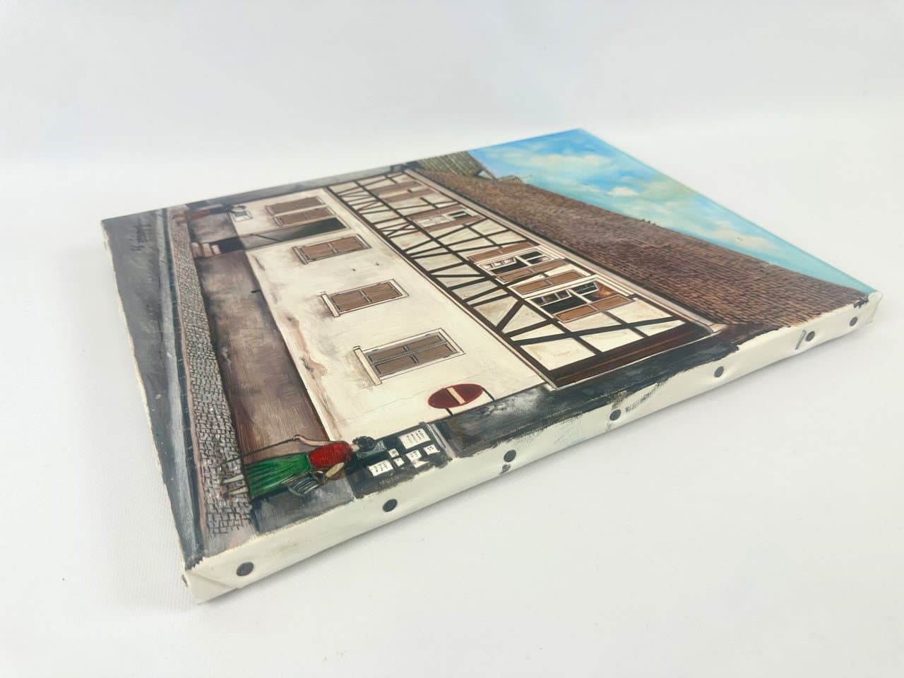 Obraz Houses, multikolor, olej na płótnie, aut. A. Hohage, Niemcy, lata 90. - 151670